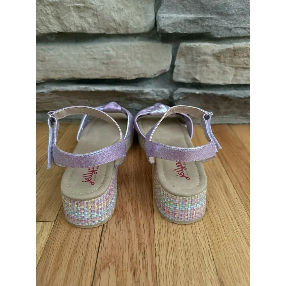 Girls Jellypop Purple‎ Holographic Ella Platform Sandals Sz 5